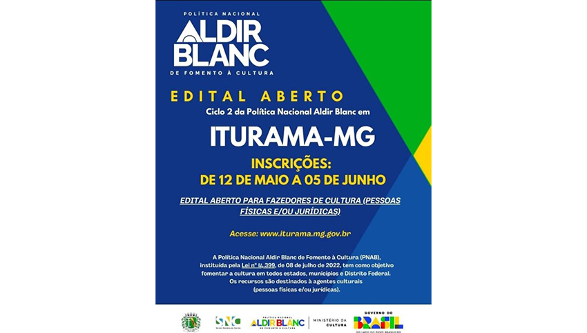 Iturama: Prefeitura abre edital de fomento à cultura