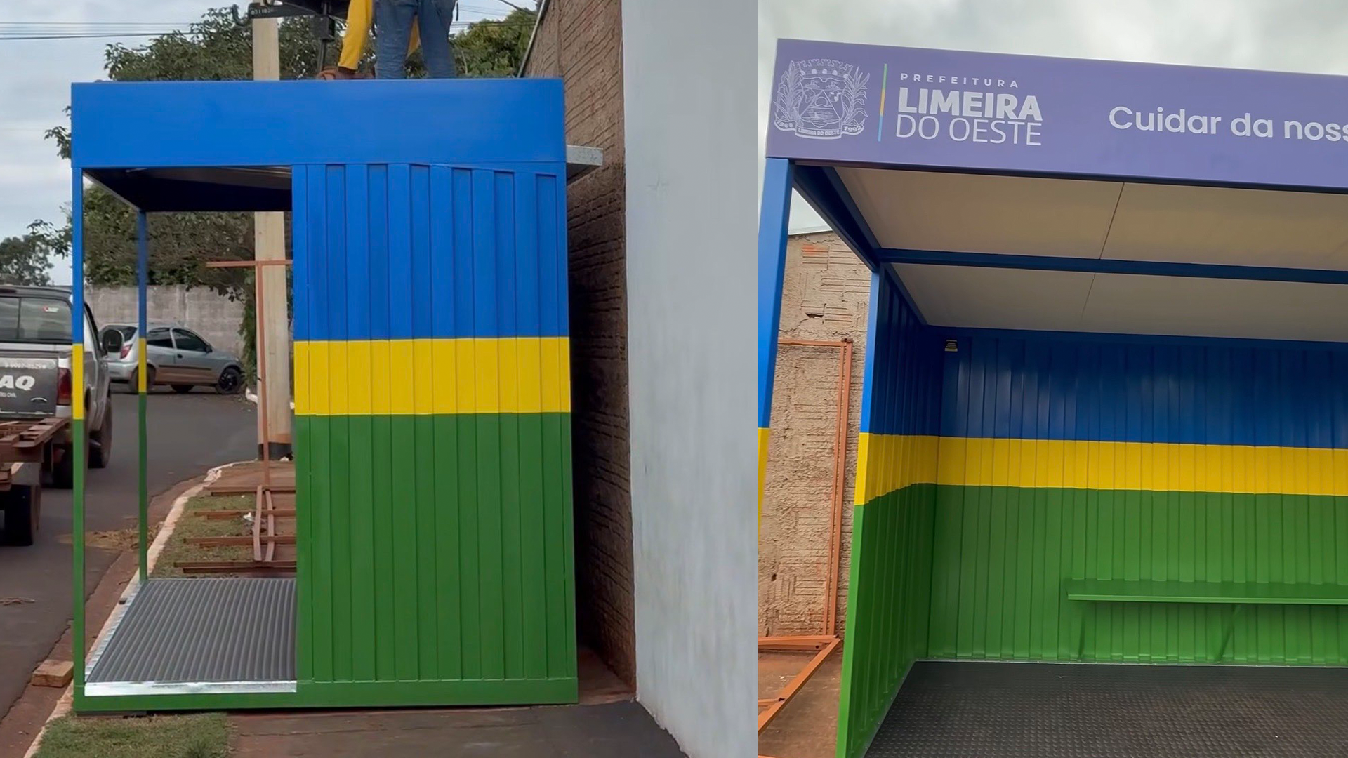 Limeira do Oeste: Prefeitura lança projeto inovador de ponto de ônibus feito com contêiner